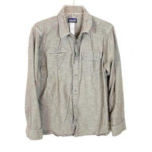 Patagonia Men's Brown Long Sleeve Collard Button Up Shirt Size Medium